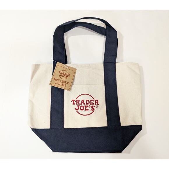 Trader Joe's Mini Canvas Tote Bags Set of 4 Red Yellow Green Blue New Al… - Picture 3 of 7